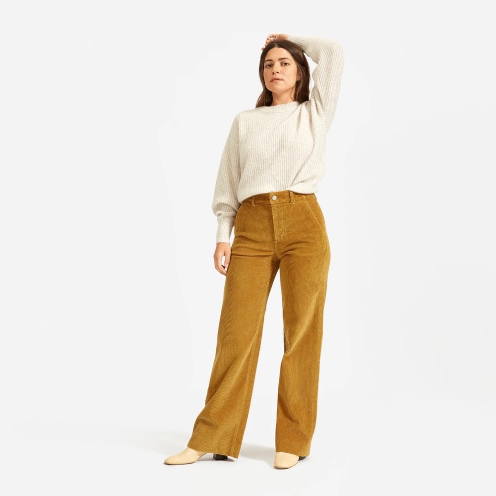 Everlane Corduroy Wide Leg Pant in Mustard